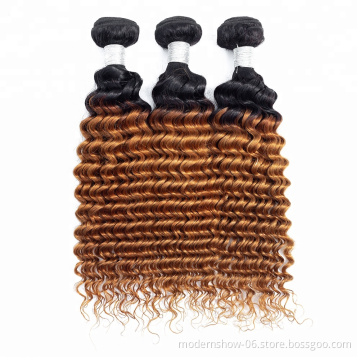 Drop Shipping Brazilian Deep Curly Ombre Human Hair Weave 1b 30 Hair Products For Black Woman